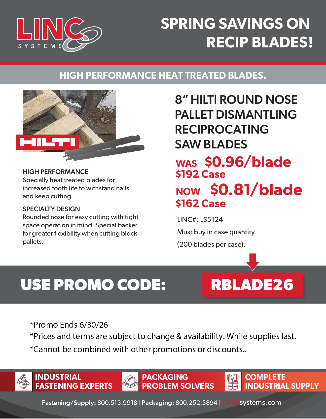 Spring Hilti Recip Blades