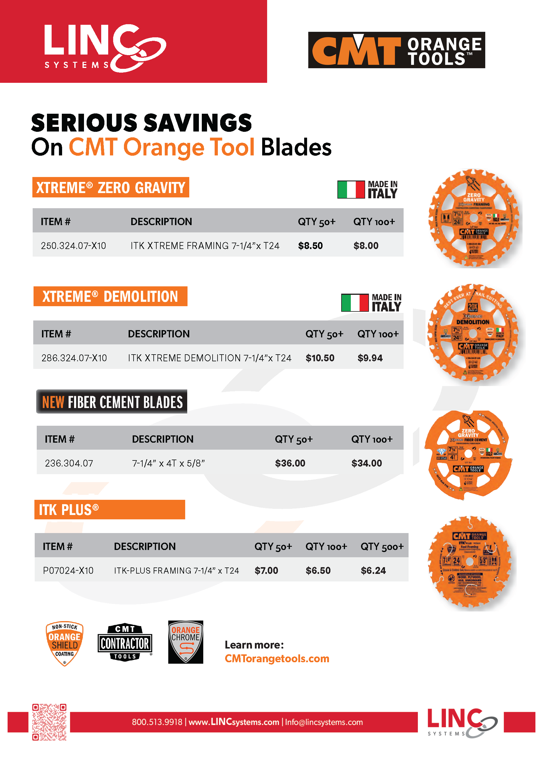 Savings On CMT Orange Tools