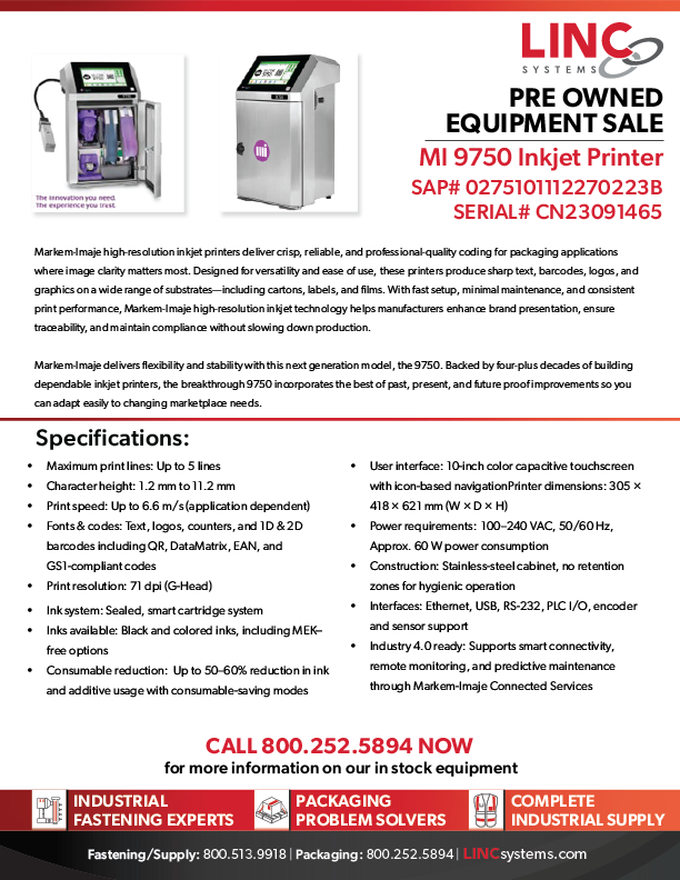Pre Owned Equipment MI970