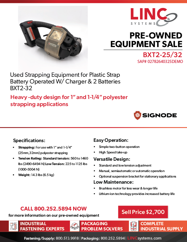 Pre Owned Equipment Sale BXT2