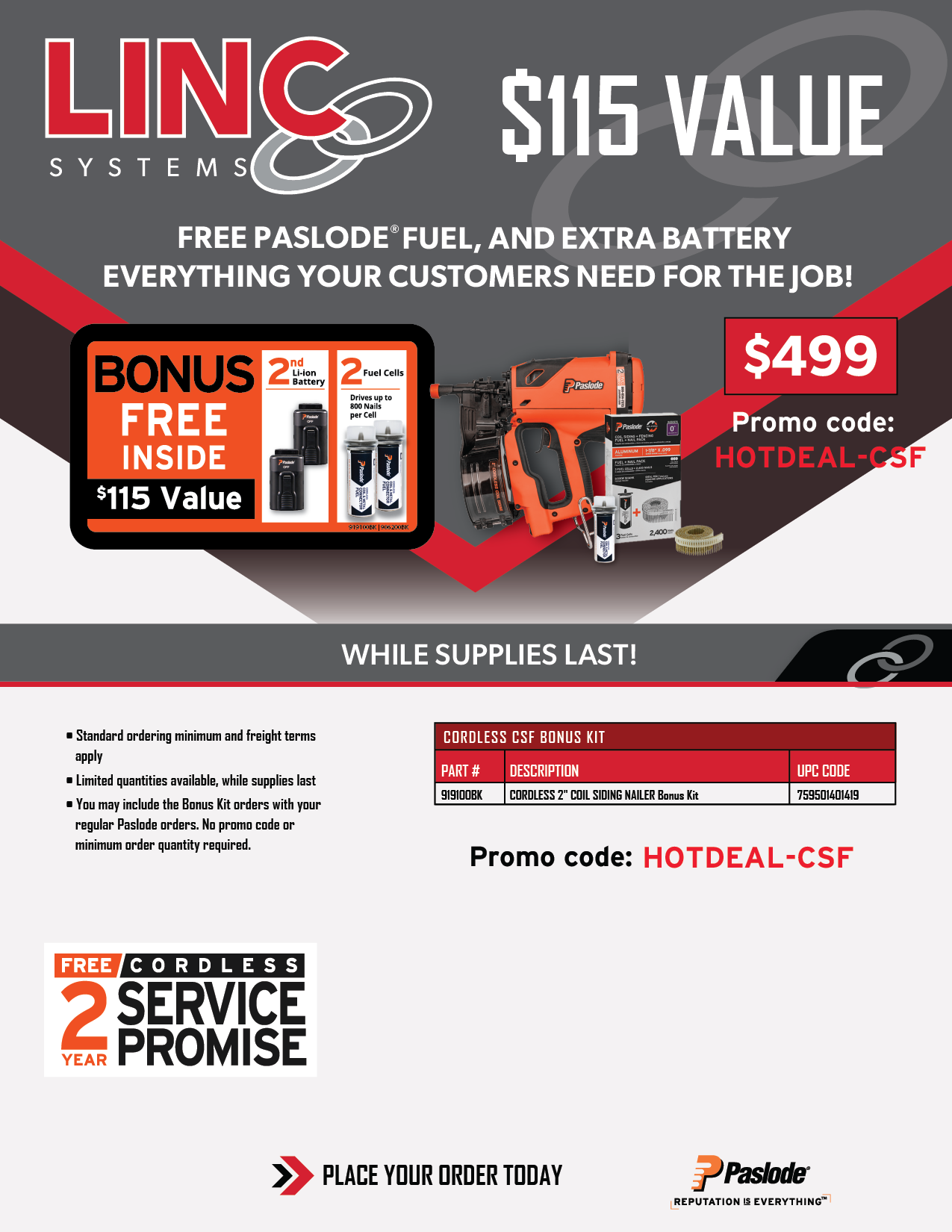 Paslode 2026 Bonus kit