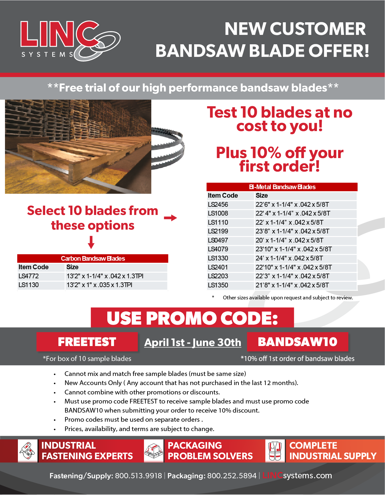 Bandsaw Blade New Acccount Trial